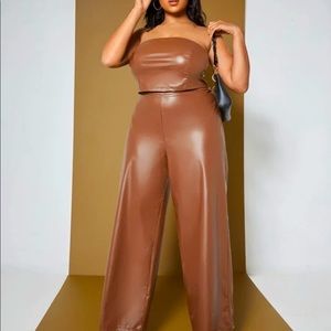 Leater tube top and matching leather pants